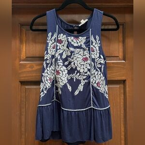 THML Navy Embroidered Tank